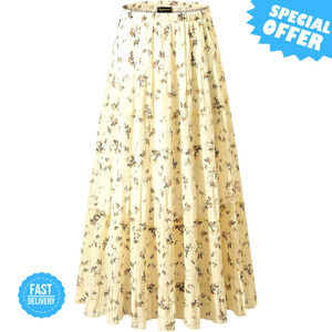 BRAND NEW NASHALYLY Chiffon Maxi Skirt - High Waist, Flared Design